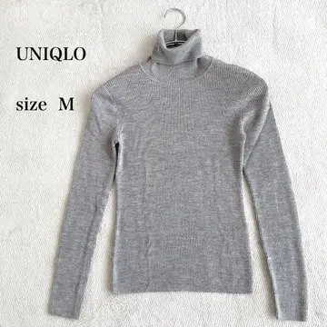 UNIQLO 그레이 터틀넥 스웨터 울 100% 사이즈 M