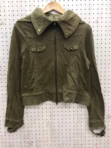 밀리터리 페어리 그런지 헤이세이 구제 의류 더블 지퍼 후드티 자켓