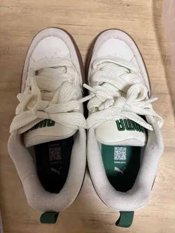 PUMA 화이트/그린 스니커즈 US 7