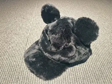 디즈니 미키 퍼 캡 모자 블랙