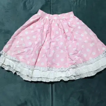 Angelic Pretty 도트 프릴 스커트 핑크 새상품급