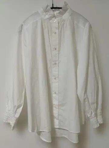 [택 포함 새상품] merci 프릴 칼라 코튼 긴팔 셔츠