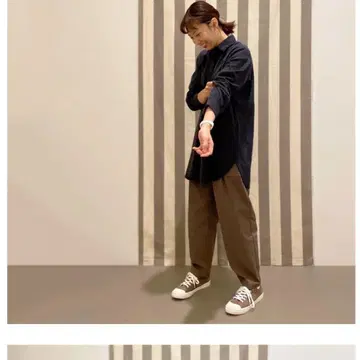 양면 기모 플란넬 레귤러 카라 튜닉 L