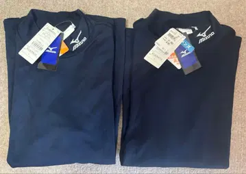 2장 세트 Mizuno 네이비 긴팔 티셔츠 스포츠