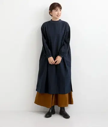 체크 기모 원피스 blissbunch 블리스번치 나츄란