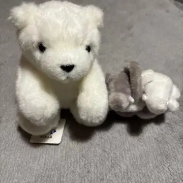 화이트 베어 봉제 인형 AQUA 코끼리 키링 TAKEOFF 2종 세트