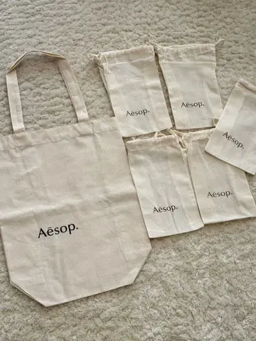 이솝 토트백 1개 바디워시 쇼핑백 5개