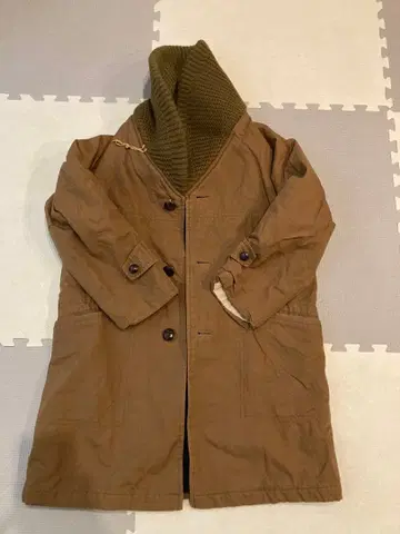 코트 브라운 가을/겨울 체크 무늬