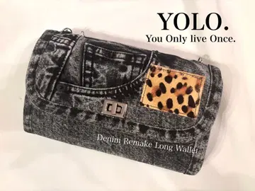 데님 리메이크 롱 지갑