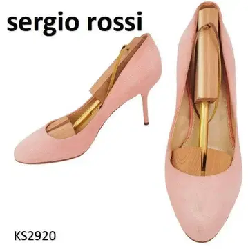 세르지오로시 힐 펌프스 아몬드 토 스웨이드 천연 가죽 EU38