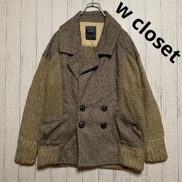 w closet 더블 클로젯 니트 트위드 코트