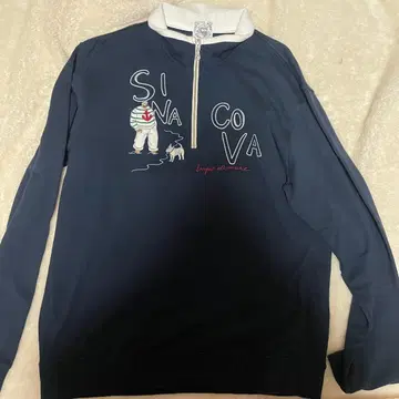 SINA COVA 시나코바 트레이닝복 맨투맨 하프 지퍼 LL 네이비