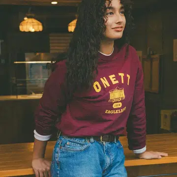 MOTHER2 WAREHOUSE 긴팔 티셔츠 오넷 보르도 M 호보니치