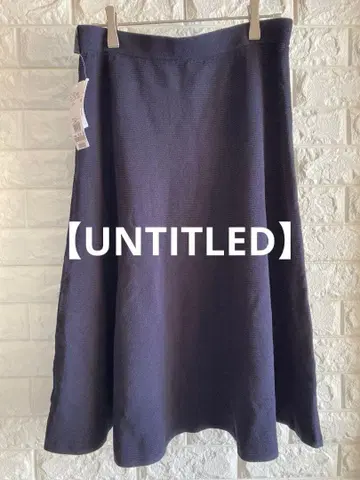 새상품 [ UNTITLED ] 언타이틀 네이비 플레어 스커트 리브