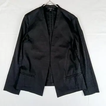 [린넨] 띠어리 Teory 노카라 자켓 스트레치 블랙 블랙 컬러