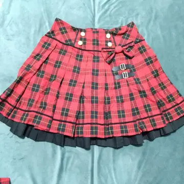 Angelic Pretty 체크 무늬 플리츠 스커트 새상품급