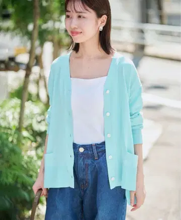 [인기] 슬로브 이에나 UV 기능 FROSTYCOTTON V넥 가디건