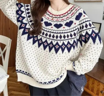 하트 무늬 니트