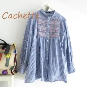 Cachette 카셰트 깅엄 체크 긴팔 셔츠 개더 A라인