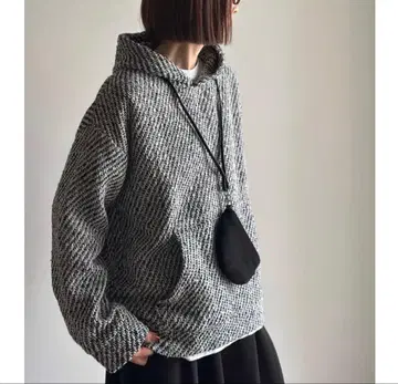 ARULLE 트위드 후드 오버