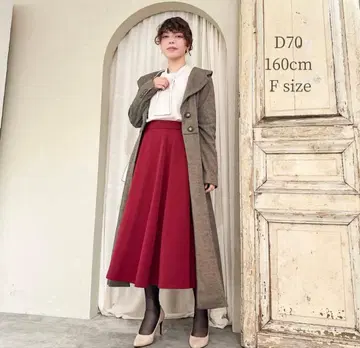 미사용 CINEMATIQ 스트레치 헤링본 코트 베이지