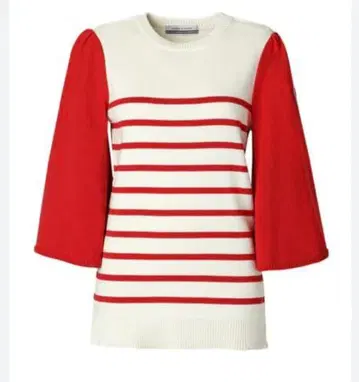 22SS 보더스 앳 발코니 플레어 슬리브 니트 탑 보더 빨간색