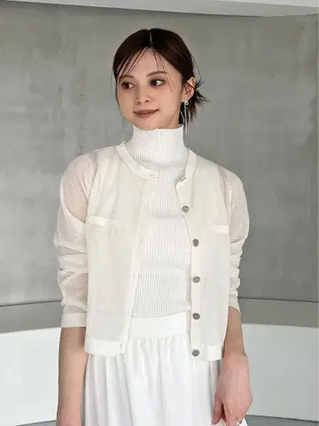 SNIDEL Sustainable 메탈 버튼 시어 가디건