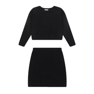 Slowand 블랙 스웨터와 스커트 셋업