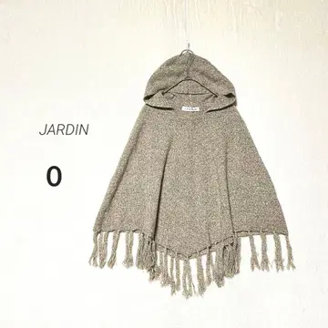 [ JARDIN ] 새상품급 울 100% 믹스 컬러 프린지 니트 판초