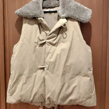 45rpm 베이지 퍼 다운 베스트