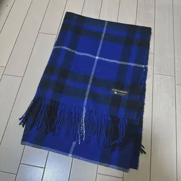 23구 PURE CASHMERE 퓨어 캐시미어 스톨 블루 체크
