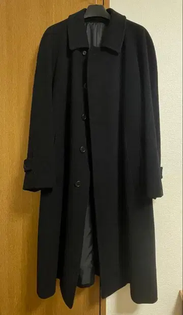 남성용 캐시미어 100% 코트 롱 코트 블랙 새상품급 일본제