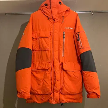 montbell 폴러 다운 후드티 오렌지