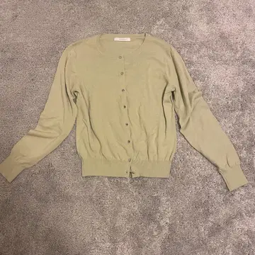 [ MICHEL KLEIN ] 크루넥 가디건 긴팔 그린