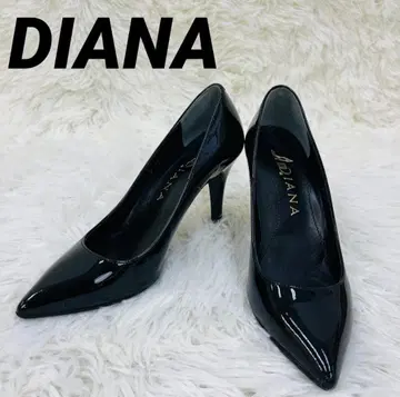 DIANA 다이애나 펌프스 23cm 에나멜 블랙 스틸레토