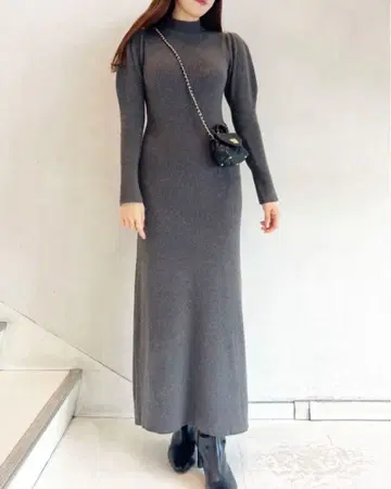 SNIDEL 백 오픈 리브 니트 원피스