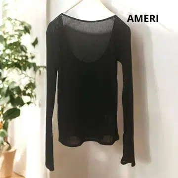 아메리빈티지 오픈 백 티셔츠 블랙