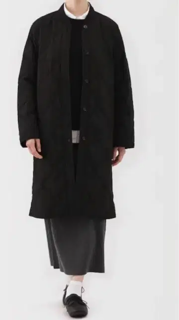 무인양품 2025 포근한 솜 퀼팅 코트 M 블랙 새상품