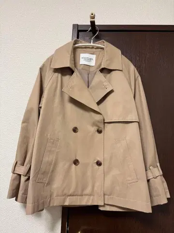 서니 라벨 발수 숏 트렌치코트 트렌치코트 베이지