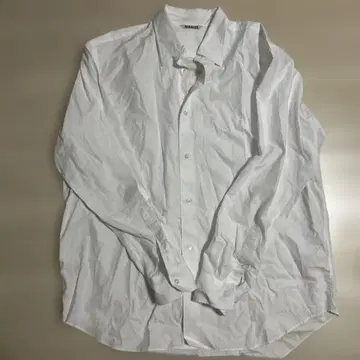 AURALEE 화이트 코튼 긴팔 셔츠 사이즈 4