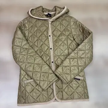 컨디션 최상 LAVENHAM 퀼팅 자켓 베이지 후드 부착