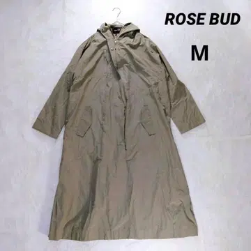 [로즈버드] 후드 부착 롱 코트 (M) 카키 맥시 길이 풀 집업