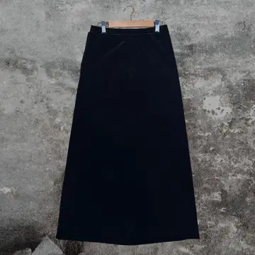 구제 의류 롱 스커트 블랙 여성용 블랙 봄 여름 가을 겨울