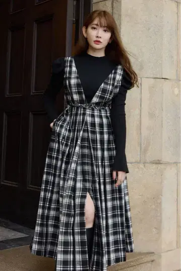 Classic Plaid Jumper Dress M