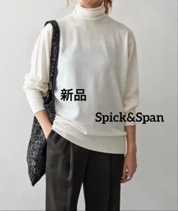 새상품 Spick&Span 울 100% 18G 터틀넥 풀오버 니트