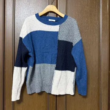 새상품급 노프드 노드 패치워크 자카드 니트