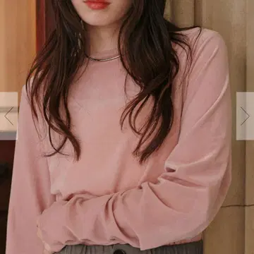 [택 포함 새상품] titivate 시어 벨로아 롱 T셔츠 핑크 긴팔 S