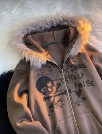 SHEIN 브라운 퍼 후드티