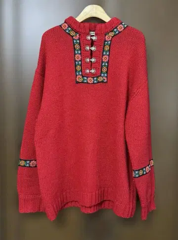 레어 쥬에티 티로리안 후크 니트 레드 jouetie