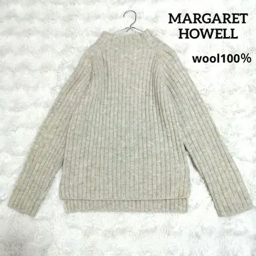 새상품급 MARGARET HOWELL 울 리브 니트 모크넥